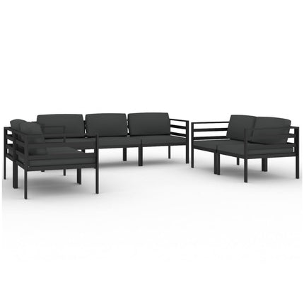 7 Piece Patio Lounge Set with Cushions Aluminum Anthracite