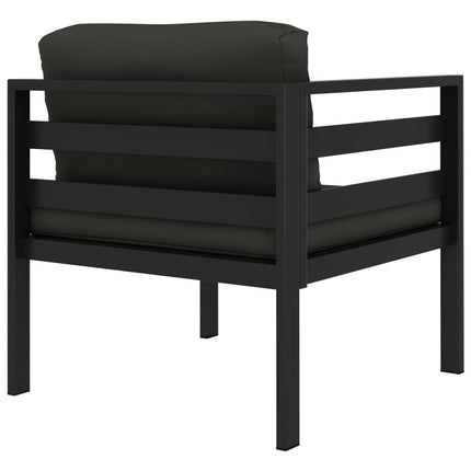 6 Piece Patio Lounge Set with Cushions Aluminum Anthracite