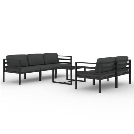 6 Piece Patio Lounge Set with Cushions Aluminum Anthracite