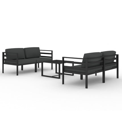 5 Piece Patio Lounge Set with Cushions Aluminum Anthracite