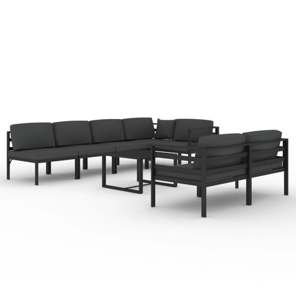 8 Piece Patio Lounge Set with Cushions Aluminum Anthracite