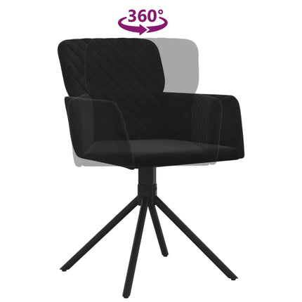 Swivel Dining Chairs 2 pcs Black Velvet