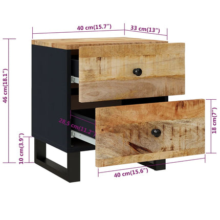 Bedside Cabinet 15.7"x13"x18.1" Solid Wood Mango