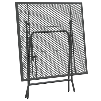 3 Piece Patio Dining Set Expanded Metal Mesh Anthracite