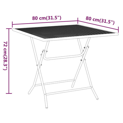 3 Piece Patio Dining Set Expanded Metal Mesh Anthracite