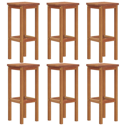 Bar Stools 6 pcs Solid Wood Acacia