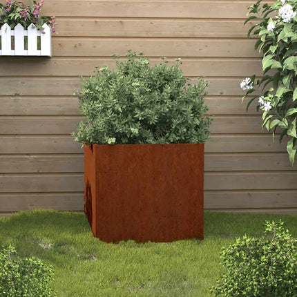 Planter Rusty Corten Steel Medium Durable Planter Rectangular