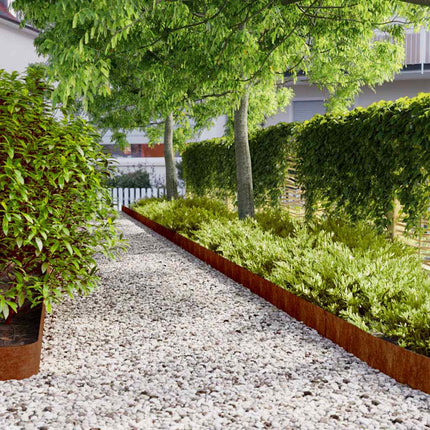 Lawn Edgings 10 pcs 5.9"x40.6" Flexible Corten steel