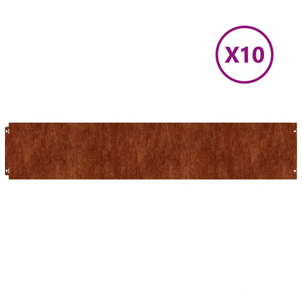 Lawn Edgings 10 pcs 7.9"x40.6" Flexible Corten steel