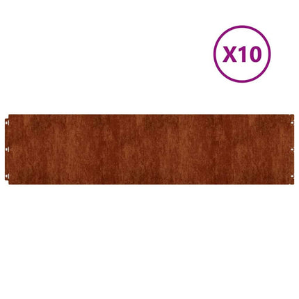 Lawn Edgings 10 pcs 9.8"x40.6" Flexible Corten steel