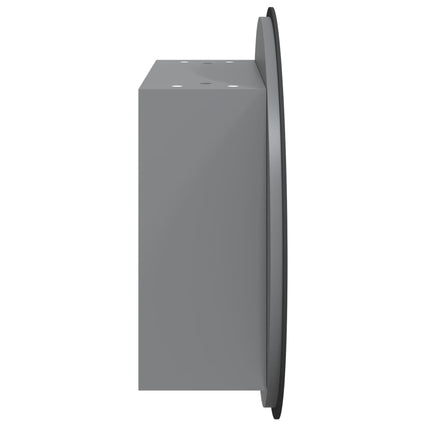 Bathroom Cabinet with Round Mirror&LED Gray 18.5"x18.5"x6.9