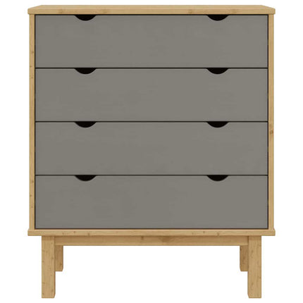 Drawer Cabinet OTTA Brown&Gray 30.1"x15.6"x35.4" Solid Wood Pine