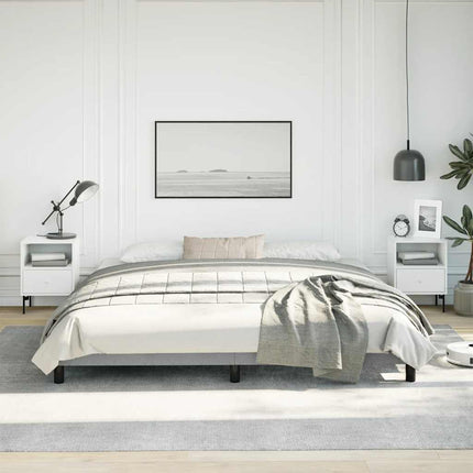 Bed Frame without Mattress Light Gray 76"x79.9" King Fabric