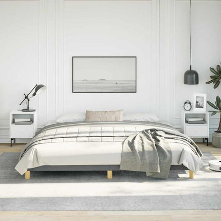 Bed Frame without Mattress Dark Gray 76"x79.9" King Fabric