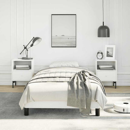 Bed Frame without Mattress White 39.4"x74.8" Twin Faux Leather