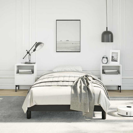 Bed Frame without Mattress Black 39.4"x79.9" Twin XL Faux Leather