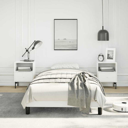 Bed Frame without Mattress White 39.4"x79.9" Twin XL Faux Leather