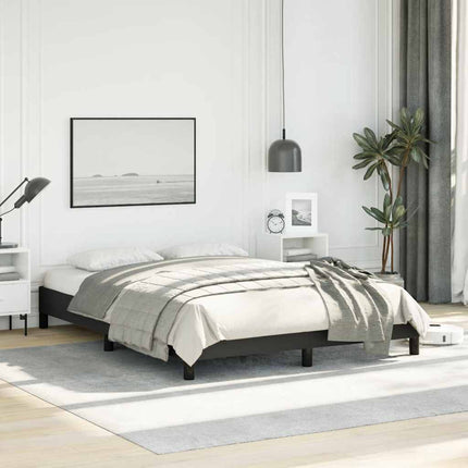Bed Frame without Mattress Black 53.9"x74.8" Full Faux Leather