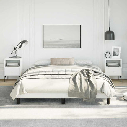 Bed Frame without Mattress White 59.8"x79.9" Queen Faux Leather