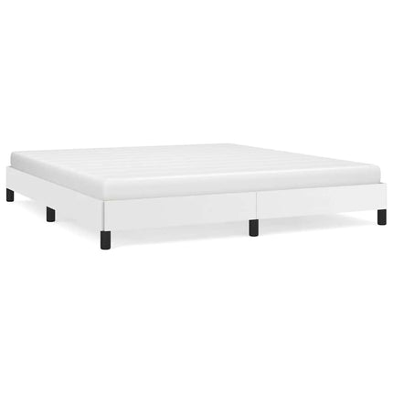 Bed Frame without Mattress White 76"x79.9" King Faux Leather