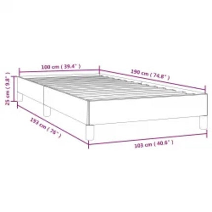 Bed Frame without Mattress Dark Gray 39.4"x74.8" Twin Velvet