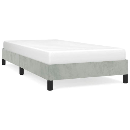 Bed Frame without Mattress Light Gray 39.4"x79.9" Twin XL Velvet