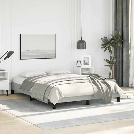 Bed Frame without Mattress Light Gray 53.9"x74.8" Full Velvet