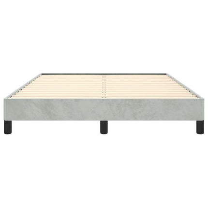 Bed Frame without Mattress Light Gray 59.8"x79.9" Queen Velvet