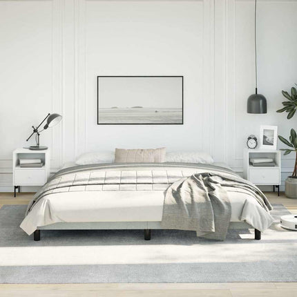Bed Frame without Mattress Light Gray 76"x79.9" King Velvet