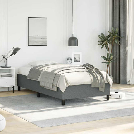 Bed Frame without Mattress Dark Gray 39.4"x74.8" Twin Fabric