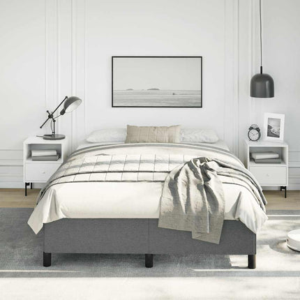 Bed Frame without Mattress Dark Gray 53.9"x74.8" Fabric