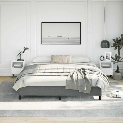 Bed Frame without Mattress Dark Gray 76"x79.9" King Fabric