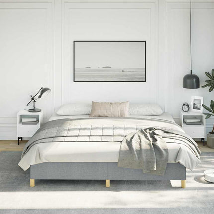 Bed Frame without Mattress Light Gray 76"x79.9" King Fabric