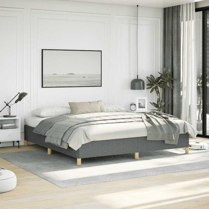 Bed Frame without Mattress Dark Gray 76"x79.9" King Fabric