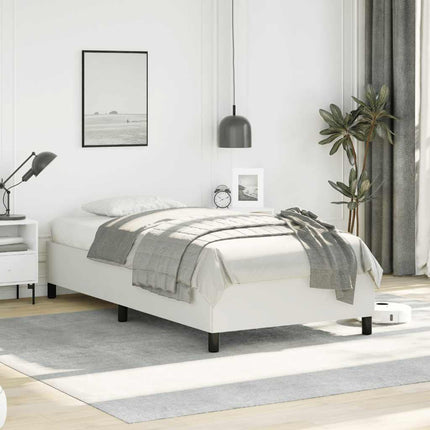 Bed Frame without Mattress White 39.4"x79.9" Twin XL Faux Leather
