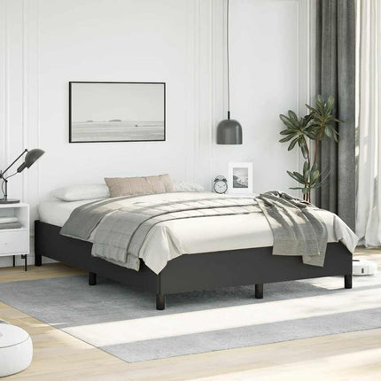 Bed Frame without Mattress Black 59.8"x79.9" Queen Faux Leather