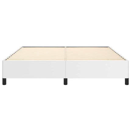 Bed Frame without Mattress White 59.8"x79.9" Queen Faux Leather