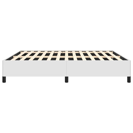 Bed Frame without Mattress White 59.8"x79.9" Queen Faux Leather