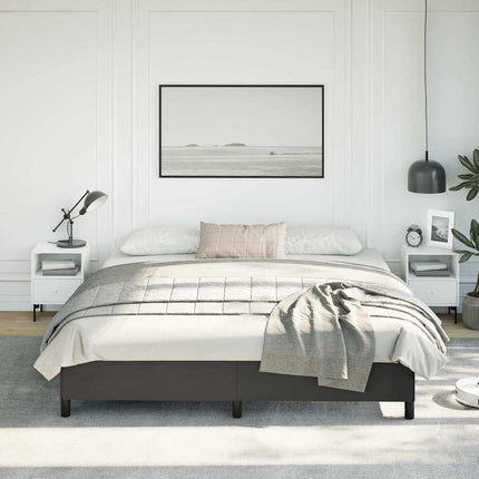Bed Frame without Mattress Black 76"x79.9" King Faux Leather