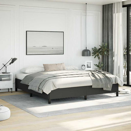 Bed Frame without Mattress Black 76"x79.9" King Faux Leather