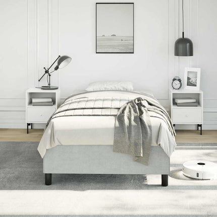 Bed Frame without Mattress Light Gray 39.4"x79.9" Twin XL Velvet