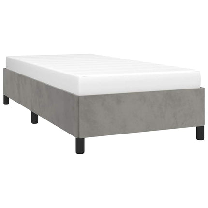 Bed Frame without Mattress Light Gray 39.4"x79.9" Twin XL Velvet