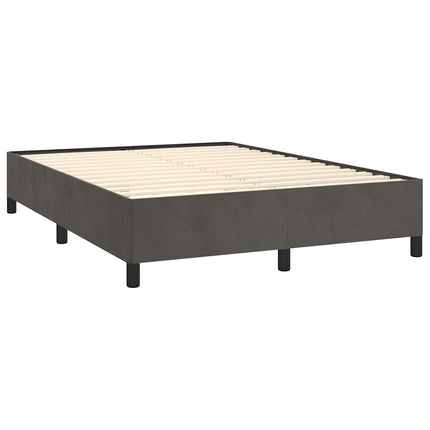 Bed Frame without Mattress Dark Gray 53.9"x74.8" Velvet