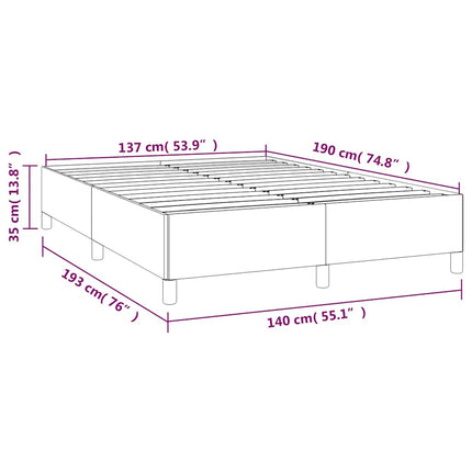 Bed Frame without Mattress Dark Gray 53.9"x74.8" Velvet