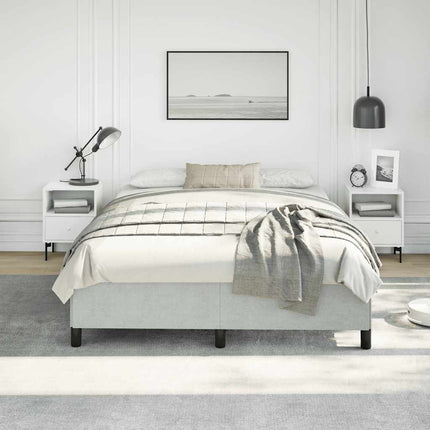 Bed Frame without Mattress Light Gray 59.8"x79.9" Queen Velvet