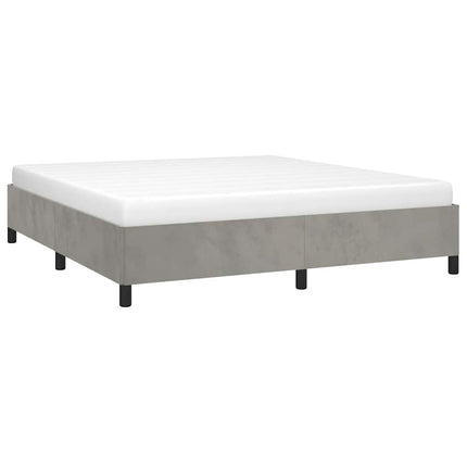 Bed Frame without Mattress Light Gray 76"x79.9" King Velvet