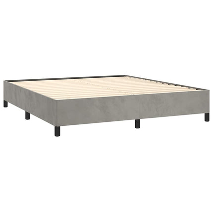 Bed Frame without Mattress Light Gray 76"x79.9" King Velvet