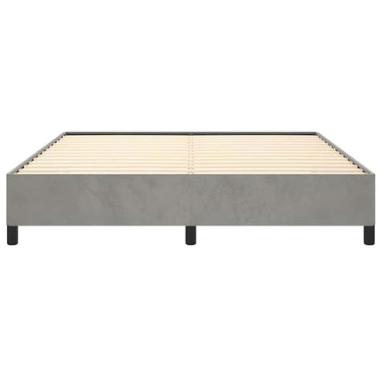 Bed Frame without Mattress Light Gray 76"x79.9" King Velvet