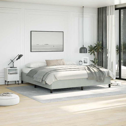 Bed Frame without Mattress Light Gray 76"x79.9" King Velvet