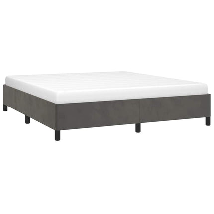 Bed Frame without Mattress Dark Gray 76"x79.9" King Velvet